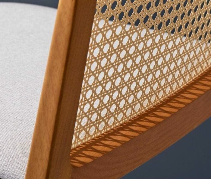 LUKEO Bar Chairs Chinese Solid Wood Bar Chair High Feet Stool Rattan Backrest Island Chair for Bedroom (Color : Argento, Size : H75CM)
