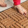 Coco & Coir Door Mat Indoor/Outdoor | 100% Natural Coir Weather Resistant Eco-friendly Entrance Mat (Shortbread)