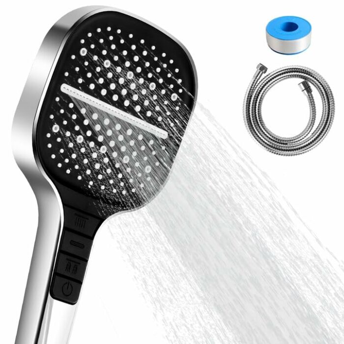 CKABELLY Shower Head, 8 Modes Shower Head High Pressure, Universal Shower Head with Quick Adjustment of The Shower Mode by Pressing The Button fo