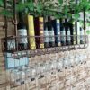 Wine racks Home/Bar Retro Metal Hanging with Glass Holder Goblet Wine Bottle Holder for Kitchen Bar Cabinet Organization Ceiling Wine Shelf Organ