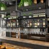Ceiling Mounted Wine Bottle Holder Hanging Single Layer Industrial Hanging Wine Glass Holder Adjustable Height Home Ceiling Decoration Shelf for