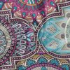 xigua Mandala Round Tablecloth with Umbrella Hole and Zipper Outdoor Tablecloth Spill-Proof Polyester Table Cover for Kitchen Patio Garden Party