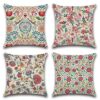 Artscope Set of 4 Waterproof Cushion Covers 45x45cm, Decorative Flamingo and Pink Flowers Pattern Throw Pillow Covers, Perfect to Outdoor Patio G