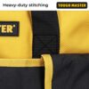 Tool Bag 16" Inch Heavy Duty Large Nylon Smart Tool Storage Bag Organiser 8 Outer & 19 Inner Side Pockets with Removeable/Adjustable Shoulder Str