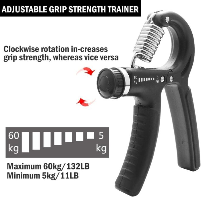 Hand Grip Strengthener, 2 Pack Forearm Trainer Hand Exerciser Gripper with Adjustable Resistance 5-60kg (11-132 Lbs), Wrist Strength Trainer for