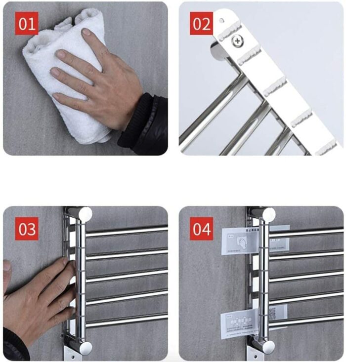 Towel Rack Drill/No Drill Shelf Towel Rack Towel Rack Towel Rack Wall Mount Shelf for Kitchen and Bathroom Bathroom Accessories/Sier 7