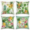 Artscope Set of 4 Decorative Cushion Covers 45x45cm, Tropical Plants Waterproof Throw Pillow Covers, Perfect to Outdoor Patio Garden Bench Living