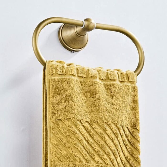 HIGOH Towel Racks, Bath Towel Holder,Bathroom Hand Towel,Hand Towel Holder,Towel,Brass Wall Mounted Ellipse Kitchen Bathroom Towel Holder,Metal V