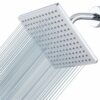 Voolan 10" High Pressure Rain Shower Head, Square Shower Heads Made from 304 Stainless Steel Material, Comfortable Shower Experience Even at Low