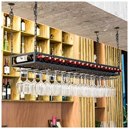 Stylish Simplicity Industrial Vintage Stylish Simplicity Wine Glass Holder Metal Iron Wine Bottle Holder Glass Wine Glass Goblet Stand Floating W