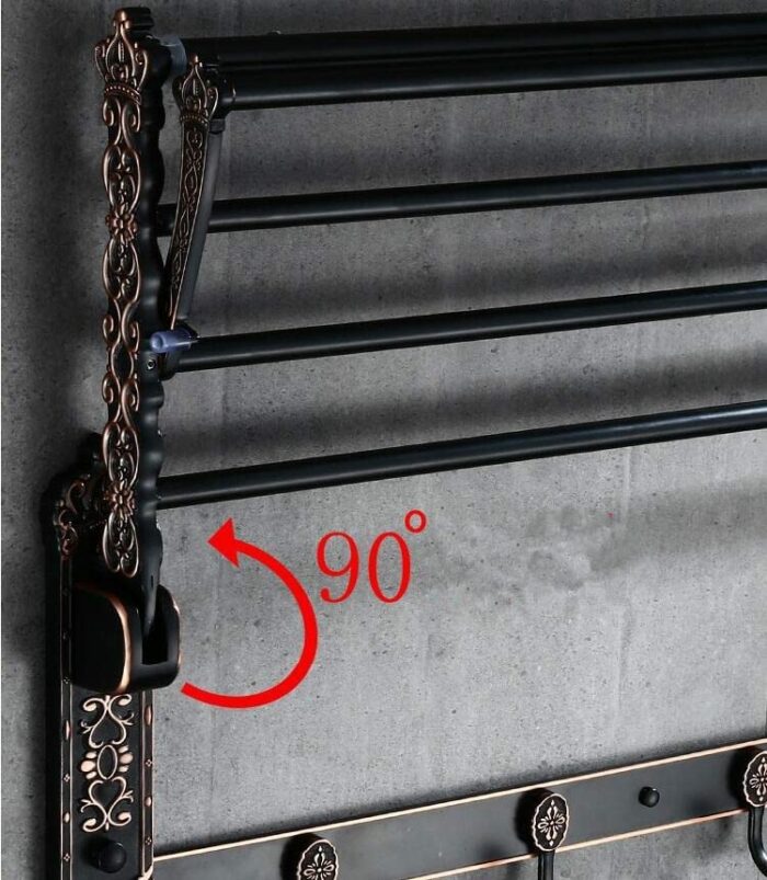HIGOH Towel Racks,Bathroom Towel Rack Wall Mounted Towel Holder,Bathroom Hardware,Carved Bathroom Shelf Towel Rack,Towel Holder, Aluminum Bathroo