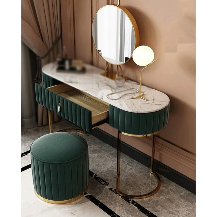 n/a Dressing Table Bedroom Storage Cabinet with Light Vanity Table Round