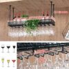 EYLINK Wine racks Ceiling Industrial Hanging Wine Glass Racks Stemware Holder, Adjustable Height Decoration Shelf for Bars, Restaurants, Kitchens