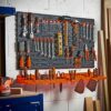 VonHaus Garage Tool Storage with Shelf & Pegboard For Multiple Tools, Garden Tool Rack for Easy Access to 50+ Tools and Accessories, Tool Board F
