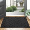 Biscpro Door Mat 50 X 80 cm, Indoor DoorMat Washable, Doormat Dirt Trapper Non-slip, Absorbent Inside Entrance Rug Floor Mat for Entryway, Patio,