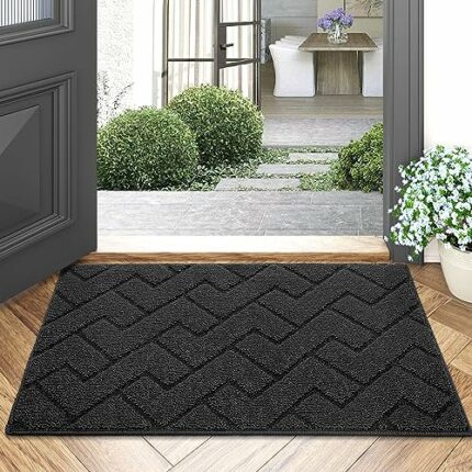 Biscpro Door Mat 50 X 80 cm, Indoor DoorMat Washable, Doormat Dirt Trapper Non-slip, Absorbent Inside Entrance Rug Floor Mat for Entryway, Patio,