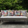 Velvhom Outdoor Waterproof Cushion Covers 50 x 50cm Modern Ethnic Pillowcase Mandala Floral 4 Pack Throw Pillow Cover Abstract Art Hippy Cushion