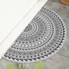 Welcome Door Mat Half Round Area Rug Cute Sun Printing Door Mat Outdoor Non Slip Absorbent Floor Mat Entrance Doormat for Patio,Home,Classrom,17.