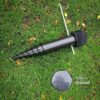 WINSOME Plastic Ground Spike Rotary Washing Line - Screw In Earth Anchor Clothes Dryer Pole Base - Beach Parasol Holder Soil Stand
