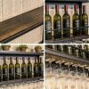 EYLINK Vintage Wine Racks Wall-Mounted, Kitchen Bar Unit Floating Shelves Rustic Wood Board Wine Bottle Holder Metal Iron Wine Glass Rack Goblet