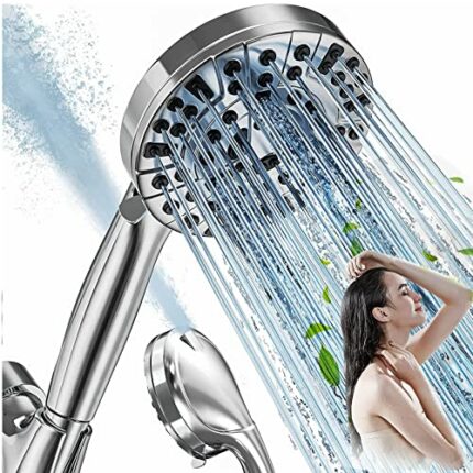 Howhio Shower Head High Pressure, Filter Shower Head and Hose 10 Spray Settings Water Saving Pressure Boosting Showerhead Universal Shower Head S