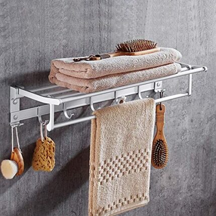 Towel Bars,Wall Mount/Punch Free/Folding Rod/Bathroom/Kitchen/Balcony/Office/Towel Rack/50Cm