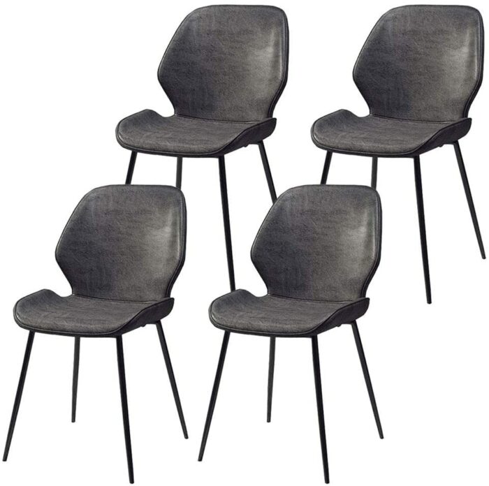 dining chair Business Dining Chairs Set Office Reception Chairs Dining Chair Kitchen Chair Set of 4, PU Leather Seat Wrought Iron Non-Slip Feet L