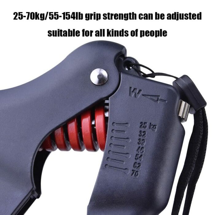 N/A Fitness Hand Gripper Strength Training 25-70kg Adjustable Finger Exercise Expander Hand Force Grip Training Portable Equipment (Color : Black