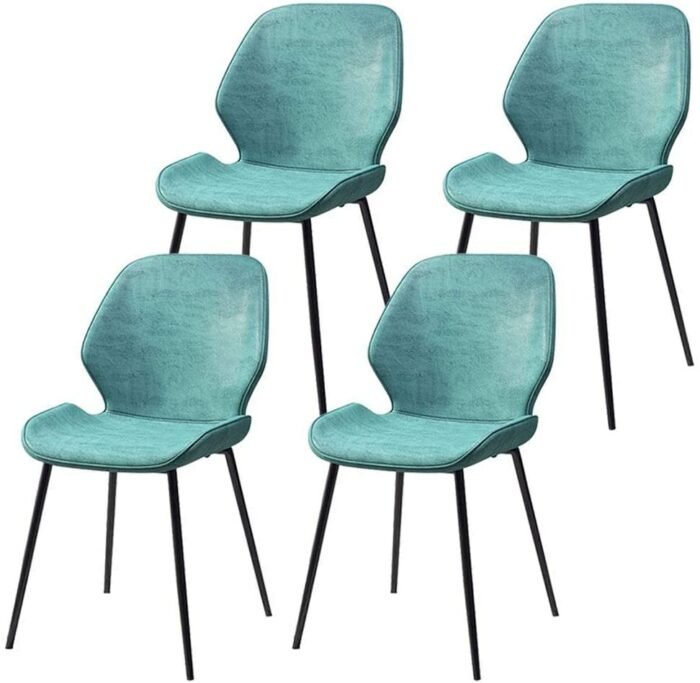 dining chair Business Dining Chairs Set Office Reception Chairs Dining Chair Kitchen Chair Set of 4, PU Leather Seat Wrought Iron Non-Slip Feet L