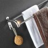 towel stand Double towel holder wall mounted towel bar no drilling 304 stainless steel strip hook self adhesive for bathroom-2 Bar 50cm