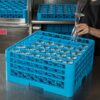 Carlisle RG36-314 OptiClean 36-Compartment Glass Rack w/ 3 Extenders, Polypropylene, 20.88" Length, 20.88" Width, 8.72" Height, Blue (Case of 2)