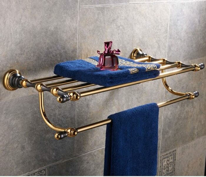 HIGOH Towel Racks, Bathroom Towel Rack Wall Mounted Towel Holder,European-Style All-Copper Bathroom Hardwares,American-Style and Antique Bath Tow