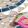 VOUNOT Round Tablecloth Covers Elastic Outdoor Picnic Waterproof Table Cover Ceramic Pattern 90-120cm