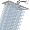 Voolan 10" High Pressure Rain Shower Head, Square Shower Heads Made from 304 Stainless Steel Material, Comfortable Shower Experience Even at Low