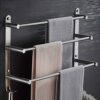 Towel Rack Towel Rail Bathroom Shelf Three-Layer, Wall Hanging Towel Holder with Hook 30Cm/60Cm