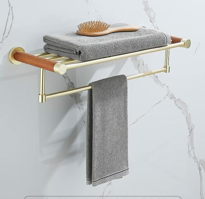 HIGOH Towel Racks, Bathroom Towel Rack Wall Mounted Towel Holder,Light Solid Bathroom Towel Rack,Bathroom Towel Shelf,Bathroom Firm Towel Holder