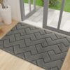 Biscpro Door Mat 50 X 80 cm, Indoor DoorMat Washable, Doormat Dirt Trapper Non-slip, Absorbent Inside Entrance Rug Floor Mat for Entryway, Patio,