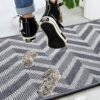 xunfu Front Door Mat Indoor, Super Absorbent Floor Mat Indoor, Kitchen Rugs Non Slip Washable, Dirt Trapper Doormat Outside, Grey 60x90cm