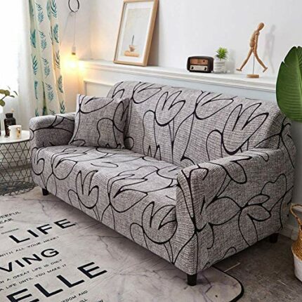 Non Slip Elastic Sofa Cover Removable Stretch Elastic Fabric Sofa Protector Sofa Cover/Two/Three/Four Seater(2 Seater ：145-185cm)