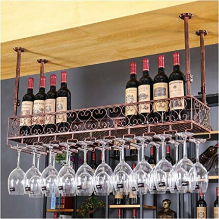 Ceiling Wine Rack Vintage Wrought Iron Wine Rack Glass Wine Glass Holder Household Goblet Holder Metal Wine Rack - Restaurant Kitchen Bar Height
