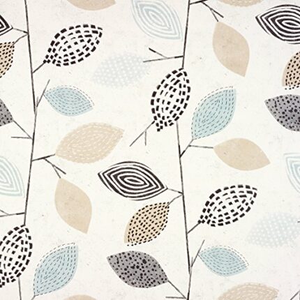 Wipe Clean Tablecloth Oilcloth PVC Vinyl Taupe Grey and Black Modern Floral 140cm x 200cm Rectangle (55" x 79")