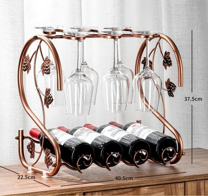 TFIIEXFL Multifunctional Wine Rack Iron Wine Glass Rack Kitchen Table Storage Rack Goblet Glass Wine Glass Bar Tool