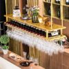 OUSIKA Wine Racks,Wine Lovers/Ceiling Wine Rack Height Adjustable Hanging Wine Glass Rack Liquor Bottle Storage Holders Bar Creative Wine Rack Go