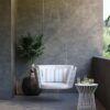 WALNUT Patio Garden Entrance Terrace Wicker/Rattan Porch Swing, Gray, Taupe (Color : A)