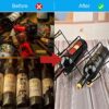 BUZIFU Wine Rack 5 Bottle Wine Holder Free Standing Wine Shelf Countertop Wine Storage Stand Organizer Stackable Wine Cellar Racks Small Tabletop