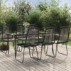 vidaXL Garden Dining Set 7 Piece Outdoor Seating Patio Furniture Dining Set Table and Chair Lounge Seat Dinner Table Armchair Black