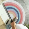 Welcome Door Mat Half Round Area Rug Cute Sun Printing Door Mat Outdoor Non Slip Absorbent Floor Mat Entrance Doormat for Patio,Home,Classrom,17.