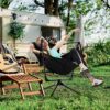 Antifir Hammock Camping Chair Swivel Rocking Camping Chair for Outside,Adjustable Back Swinging Chair Supports 160 Kg,Portable Swing Chairs for C