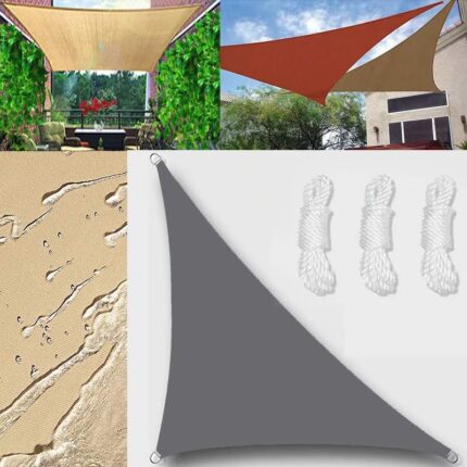 Sun Shade Sail Outdoor Waterproof Right triangle 2x2x2.8m Shade Sails Canopy UV Protection for Garden Patio Block With Rope Shade Sail Kit Gray