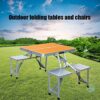 Wgwioo Camping Table Siamese Tables And Chairs, 4 in 1 Portable Set Up A Stall Travel Picnic Table And Chair Set, Outdoor Get Together Folding Ta